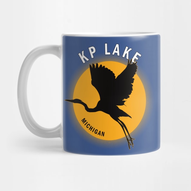 KP Lake in Michigan Heron Sunrise by BirdsEyeWorks